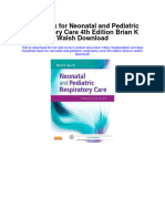 Instant Download Test Bank For Neonatal and Pediatric Respiratory Care 4th Edition Brian K Walsh Download PDF Full