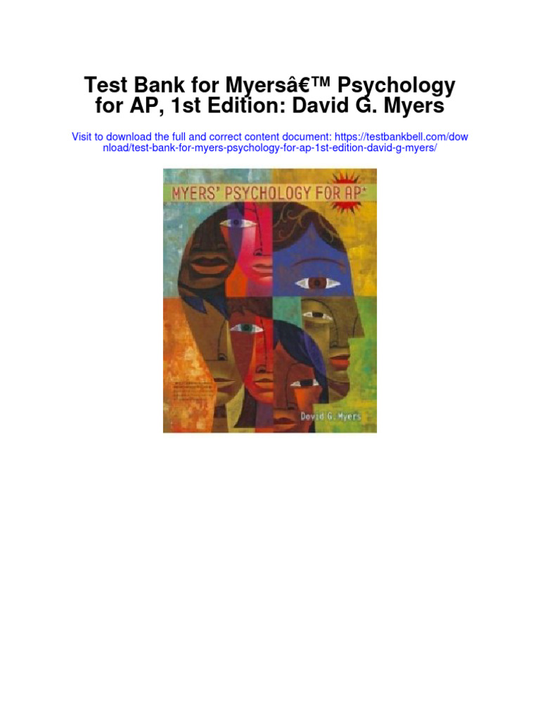 Instant Download Test Bank For Myers Psychology For AP 1st Edition David G Myers PDF Full PDF