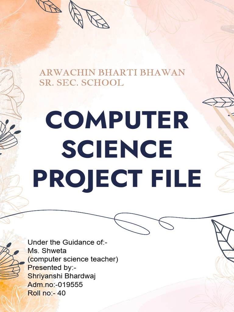 Computer Science Project Overview | PDF | Computing | Computer Programming