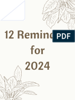 12 Reminders For 2024