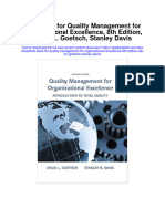 Instant Download Test Bank For Quality Management For Organizational Excellence 8th Edition David L Goetsch Stanley Davis PDF Scribd