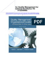 Instant Download Test Bank For Quality Management For Organizational Excellence 7th 013255898x PDF Scribd