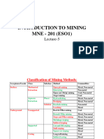 Introduction To Mining MNE - 201 (ESO1) : Lecture-5