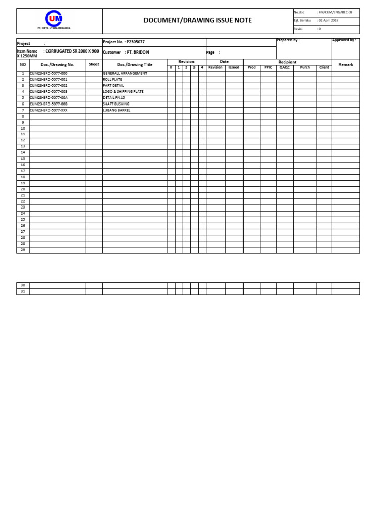 Transmittal Form | PDF | Manufactured Goods | Mechanical Engineering