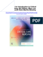 Instant Download Test Bank For Introduction To Critical Care Nursing 8th Edition Mary Lou Sole Deborah Klein Marthe Moseley PDF Ebook