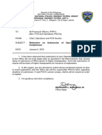 January 5, 2024 Memo Re On Time Submission of Operations and PCR Compliances