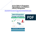 Instant Download Test Bank For Ratio Proportion Dosage Calculations 2nd Edition Anthony Giangrasso PDF Scribd