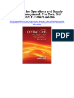 Instant Download Test Bank For Operations and Supply Chain Management The Core 3rd Edition F Robert Jacobs PDF Full
