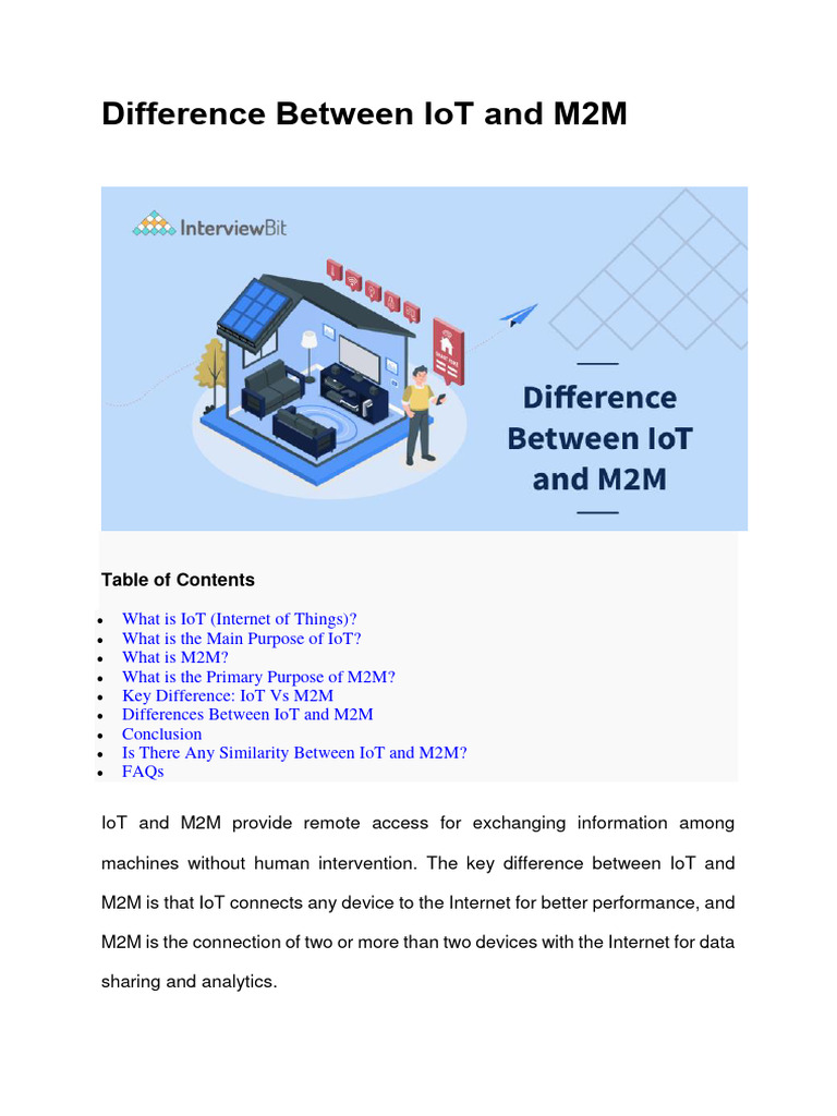 IoT vs M2M: Key Differences Explained | PDF | Internet Of Things | Internet