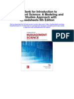 Instant Download Test Bank For Introduction To Management Science A Modeling and Case Studies Approach With Spreadsheets 6th Edition PDF Ebook