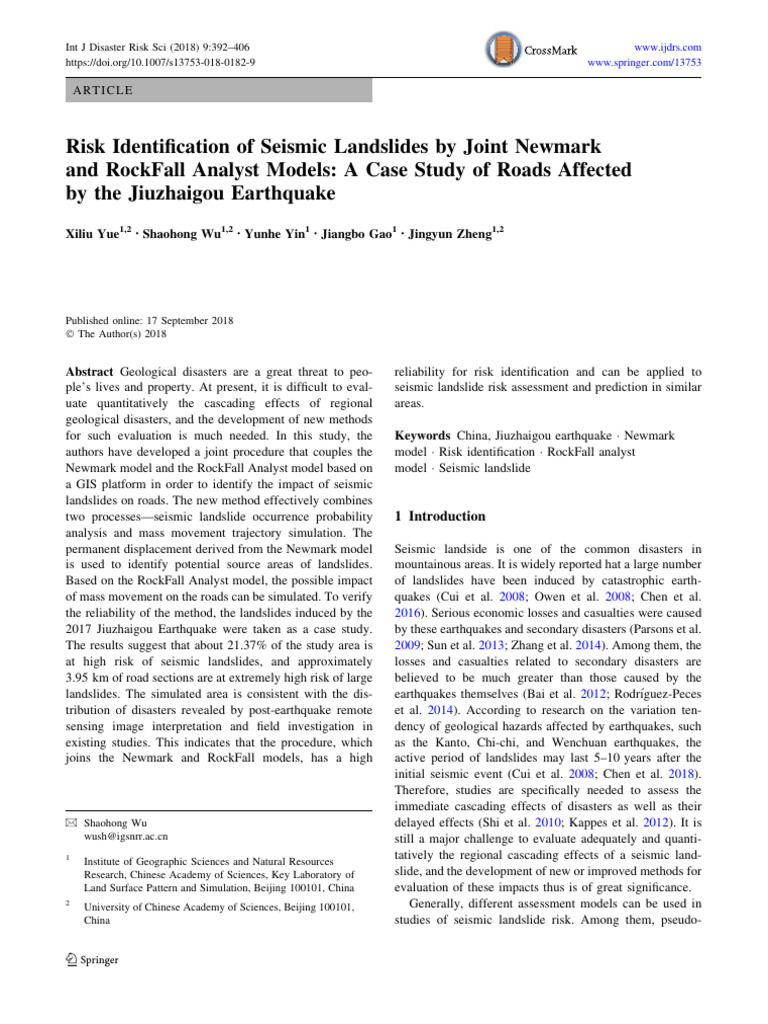 Seismic Landslide Risk Assessment Models | PDF | Landslide | Earthquakes