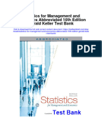 Instant Download Statistics For Management and Economics Abbreviated 10th Edition Gerald Keller Test Bank PDF Scribd