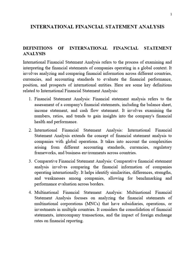 International Financial Statement Analysis Robinson