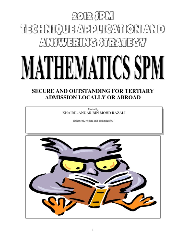 TECHNIQUE APPLICATION MATHEMATICS SPM | Area | Matrix (Mathematics)