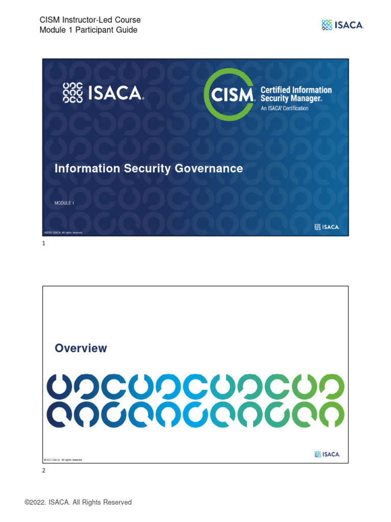 CISM Domain 1: Information Security Governance | PDF | Computer ...
