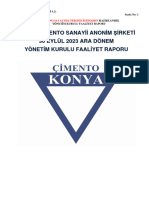 Konya Cimento 09 2023 YK Faaliyet Raporu