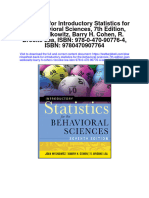 Instant Download Test Bank For Introductory Statistics For The Behavioral Sciences 7th Edition Joan Welkowitz Barry H Cohen R Brooke Lea Isbn 978-0-470 90776 4 Isbn 9780470907764 PDF Ebook