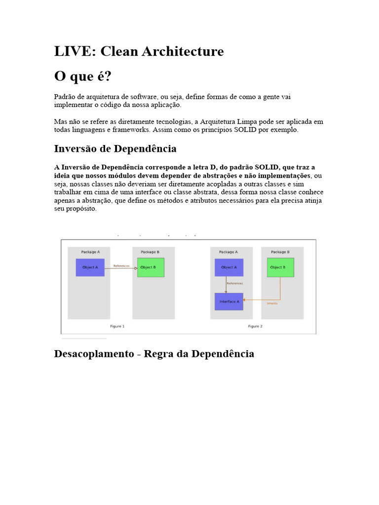 Clean Architecture | PDF | Classe (programação de computadores) | Abstração