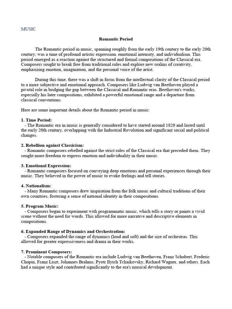 Mapeh 9 3rd Quarter Pdf Romantic Music First Aid