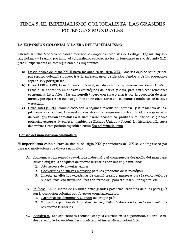 El imperialismo colonialista pdf