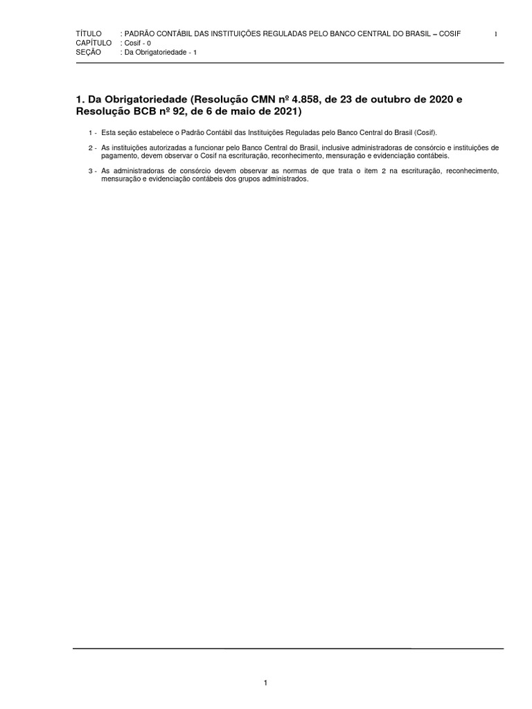 Padrão Contábil Cosif do Banco Central | PDF | Contabilidade ...