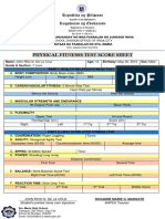 Physical Fitnesss Test Score Sheet