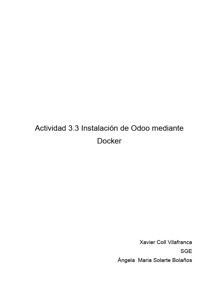 Instalar Odoo en Docker en Ubuntu | PDF | Cubierta segura | Archivo de ...