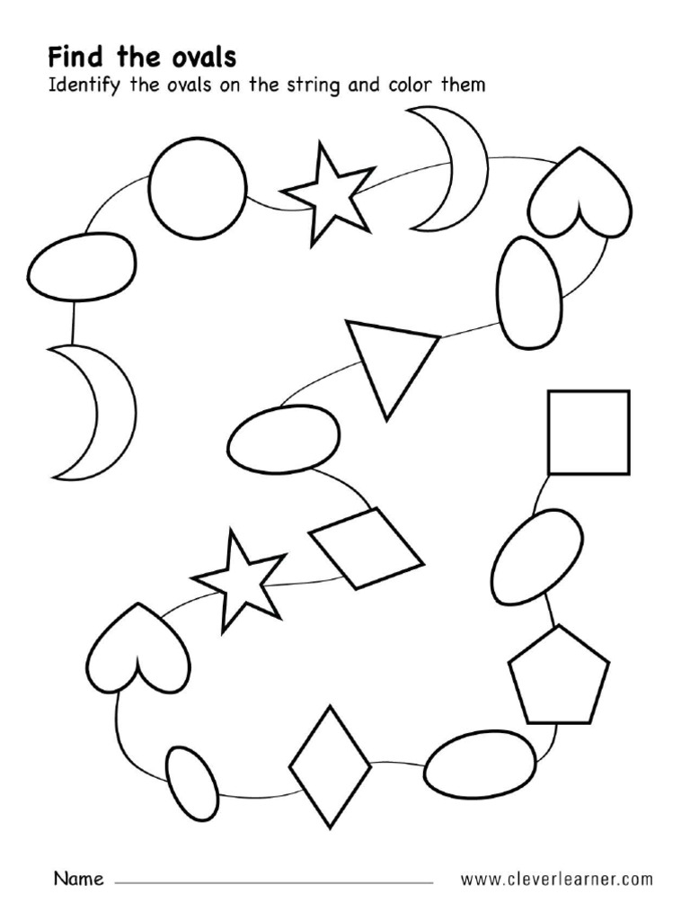 Oval Shape Identification Activity Worksheets Preschool 05 | PDF