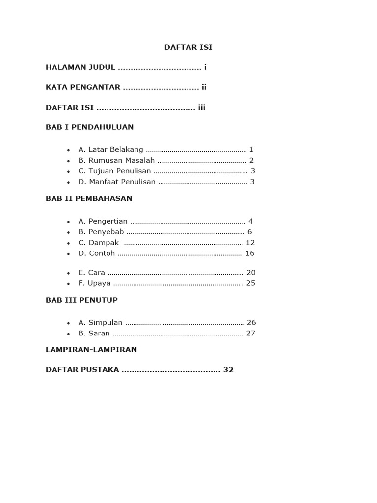Contoh Daftar Isi Karya Ilmiah | PDF | Seni