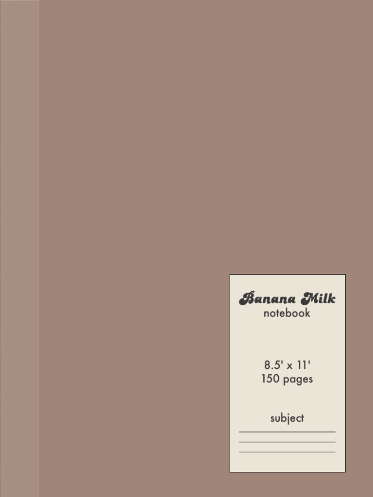 Banana Milk Notebook - Boxed Header, Boxed Lined Paper | PDF