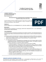 Certificat D'examen de Type N° F-05-B-1386 Du 5 Août 2005