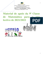 Material de Apoio Da 9 Classe de Matemática para o Ano Lectivo de 2021/2022