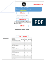 Board Pattern Test 02 - Test Schedule and Syllabus (08 - 10 - 2023) - Lakshya JEE 2024