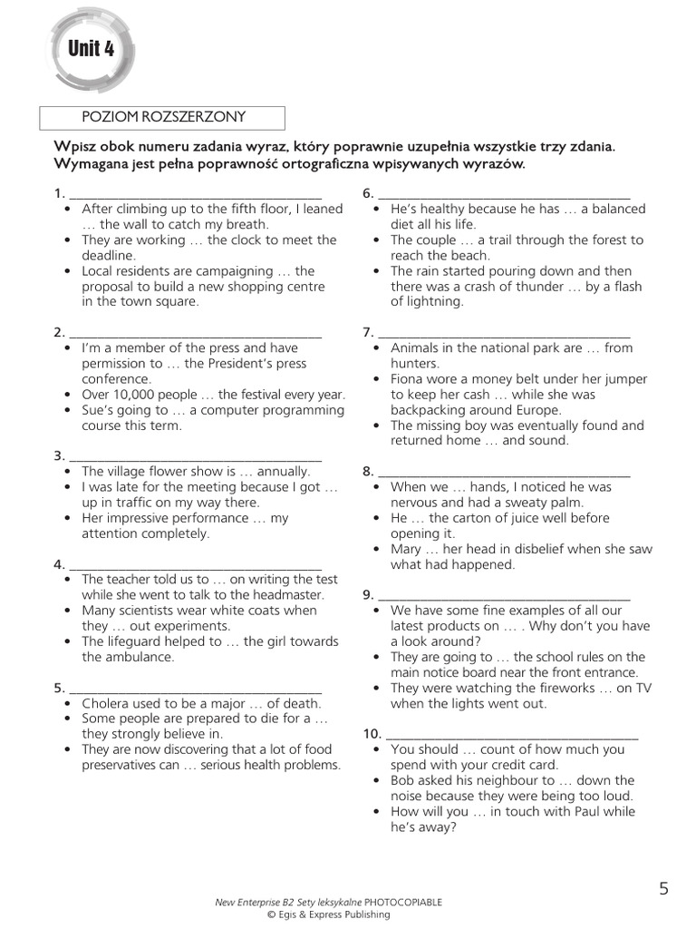 B2 Vocabulary Exercises for Students | PDF
