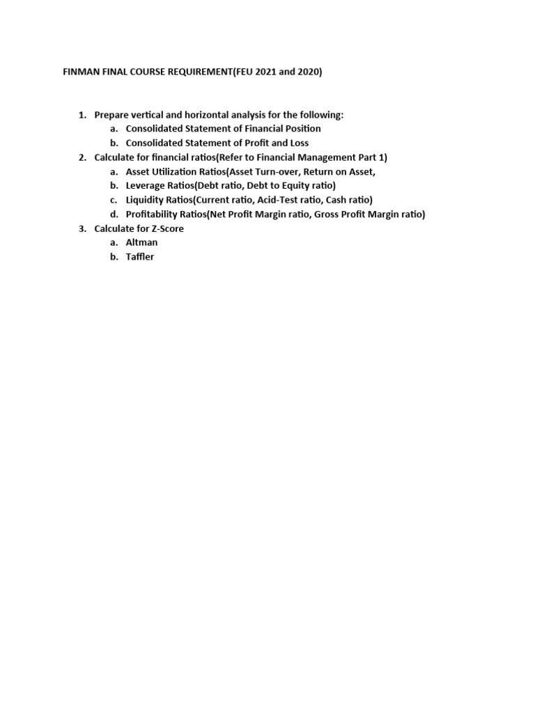 Finman Course Final Requirements | PDF | Technology & Engineering