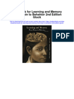 Instant Download Test Bank For Learning and Memory From Brain To Behahior 2nd Edition Gluck PDF Ebook