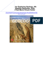 Full Download Test Bank For Exploring Geology 5th Edition Stephen Reynolds Julia Johnson Paul Morin Chuck Carter PDF Free