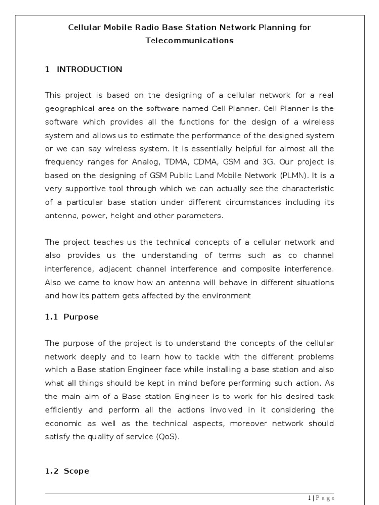 Tde Final Report Pdf Cellular Network Base Station