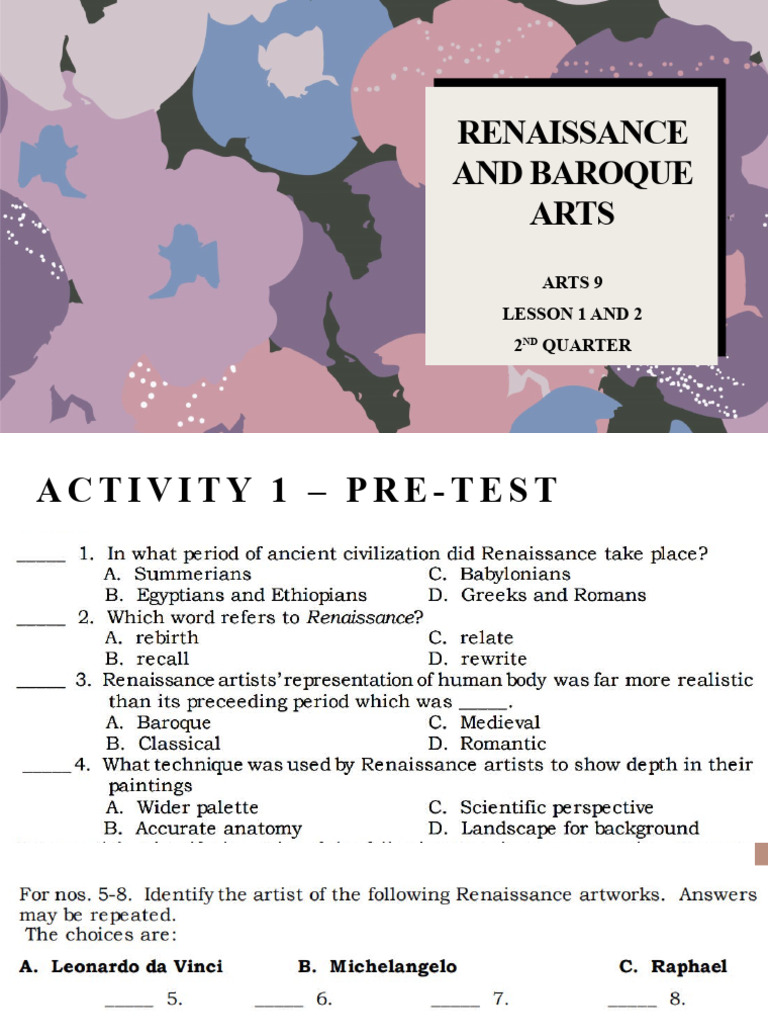 Arts 9 Renaissance And Baroque Arts Pdf