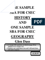 History and Geography Sba