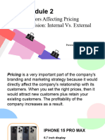 Module 2 Factors Affecting Pricing Decision Internal Vs External