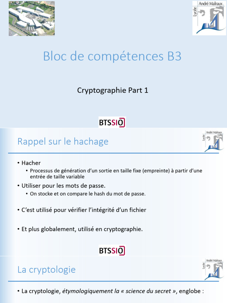Introduction à la cryptographie et hachage | PDF | Public-key ...