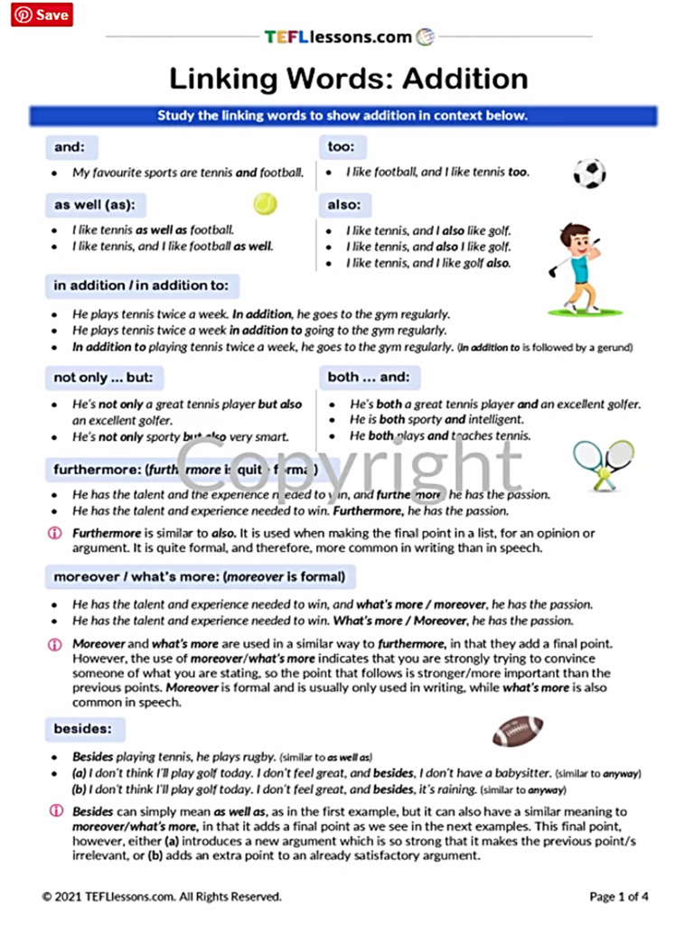 Linking Words_Addition PDF