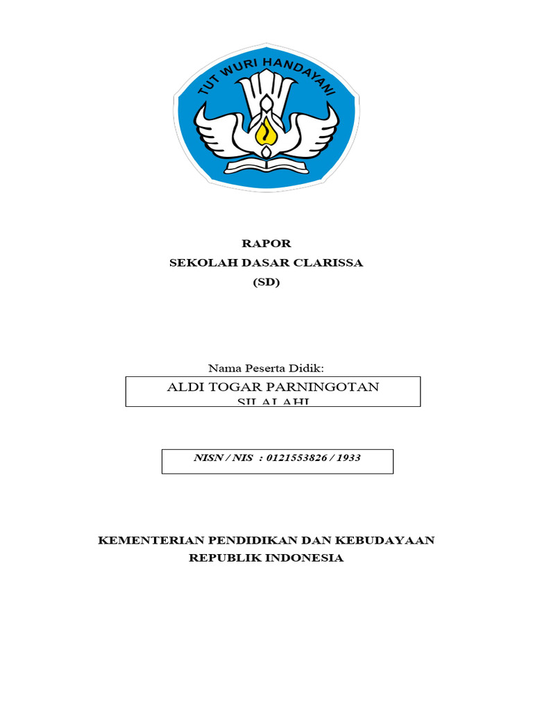 Rapor Siswa SD Clarissa 2020/2021 | PDF
