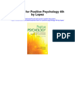 Instant Download Test Bank For Positive Psychology 4th by Lopez PDF Full