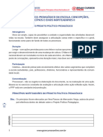 Projeto Político-Pedagógico Da Escola - Concepção, Princípios e Eixos Norteadores 2