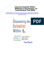 Instant Download Discovering The Scientist Within Research Methods in Psychology 1st Edition Lewandowski Test Bank PDF Scribd