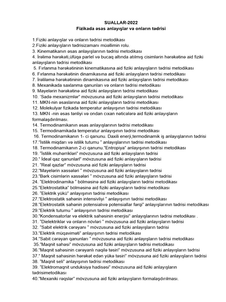 Suallar İlli̇n Anlayiş 1 | PDF