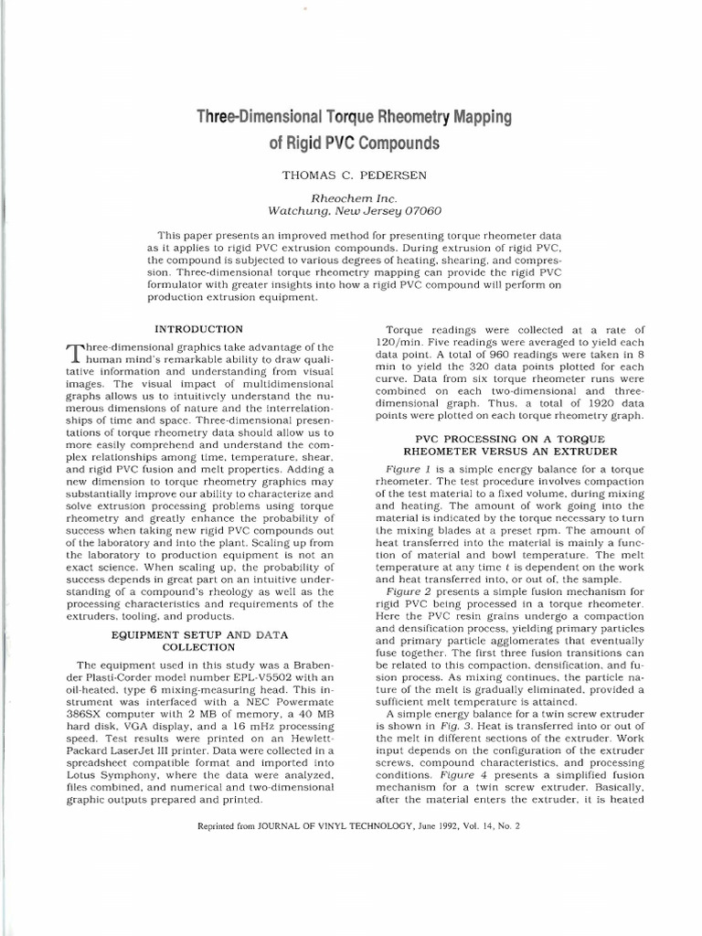 Three Dimensional Torque Rheometry Mapping | PDF