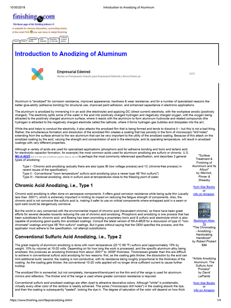 Introduction to Anodizing of Aluminum PDF
